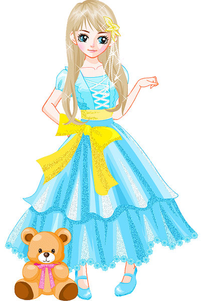 Lovely Girl In Blue Glittering Dress