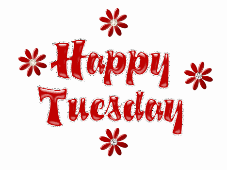 Happy Tuesday Red Glitter