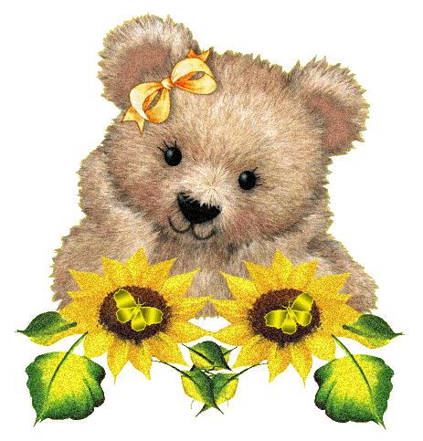 Cute Bear With Sunflower