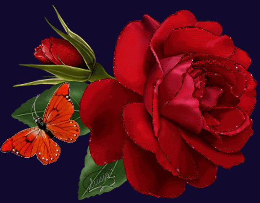 Red Rose Flower Glitter