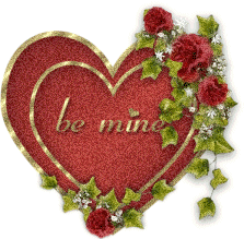 Be Mine Flower With Heart Glitter