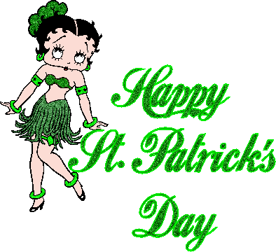 Happy St Patricks Day Betty Boop Glitter