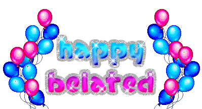 Happy Belated Ballons Graphic