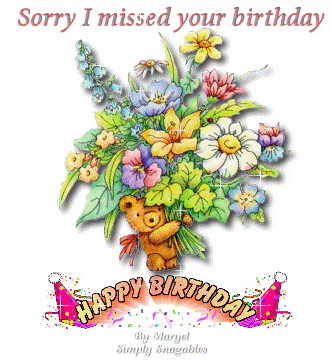 Sorry I Missed Your Birthday Flowers Bouquet Glitter