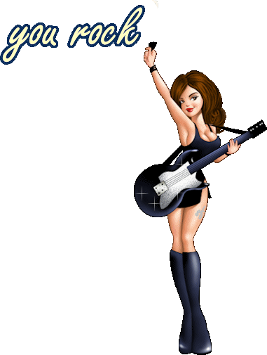 Girls Rock 3d Guitar Graphic Glitter Graphic, Greeting, Comment, Meme or GIF